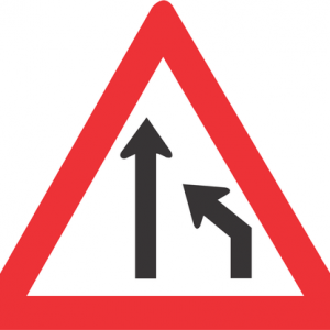 RIGHT LANE ENDS ROAD ROAD SIGN W214 300x300 - RIGHT LANE ENDS ROAD ROAD SIGN (W214)